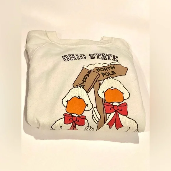 Vintage 1979 Ohio State University Freestyle Sweatshirt Geese On Earth Winter - Picture 2 of 10